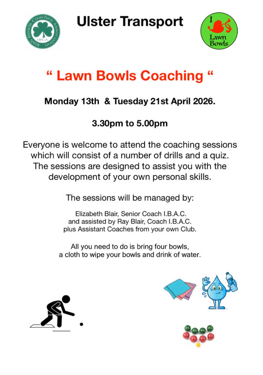Coaching at UTBC with the Irish Bowls Coaching Association