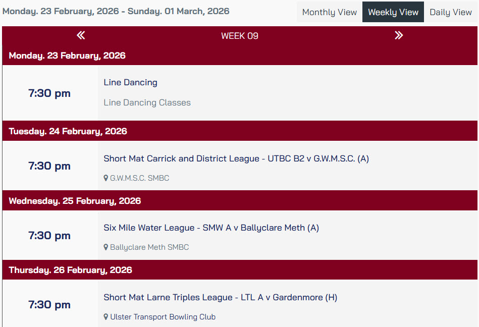 Week from Mon 23rd Feb 2026 Sun 1st Mar 2026 Part 1
