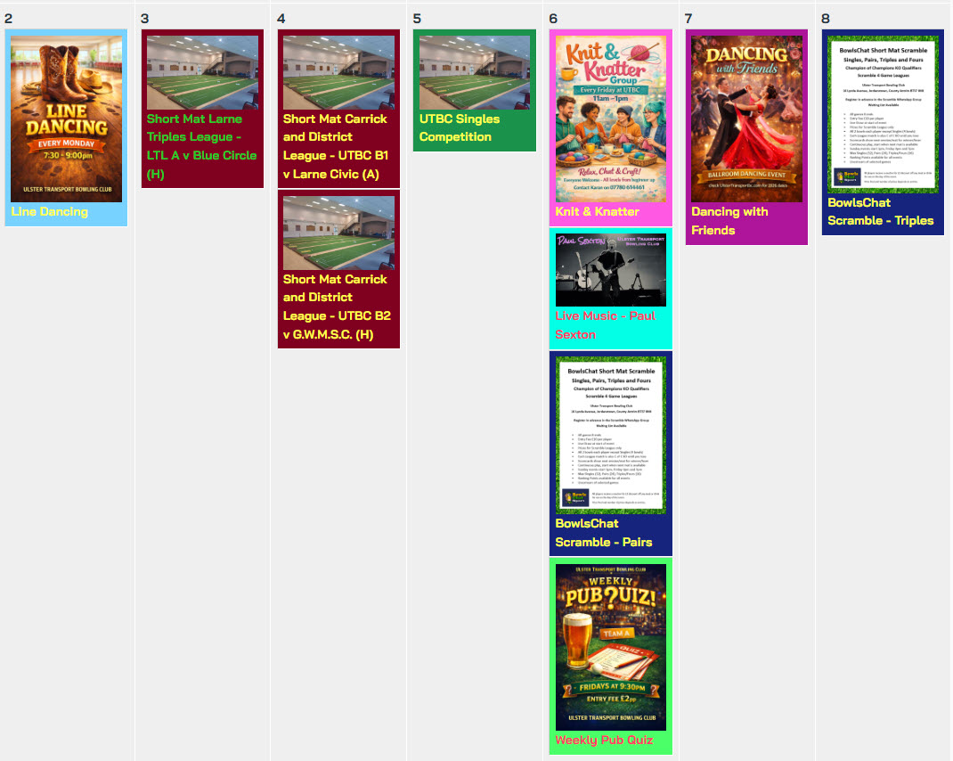 Upcoming Events for Monday 2nd March 2026 to Sunday 8th March 2026