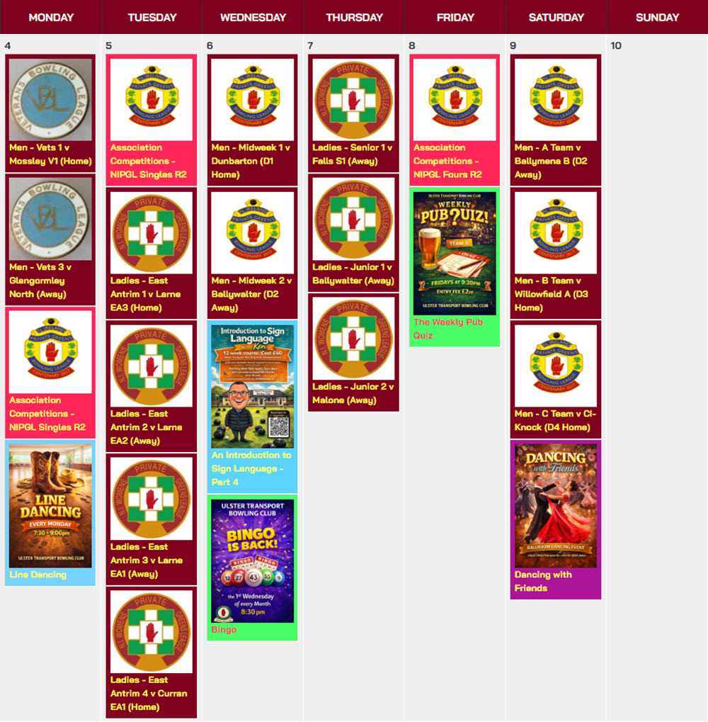 Upcoming Events for Monday 4th May 2026 to Sunday 10th May 2026