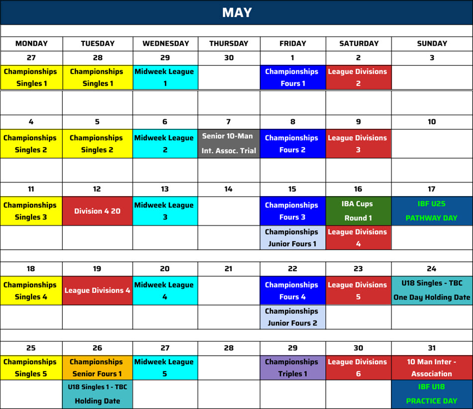 NIPGL Calendar May 2026