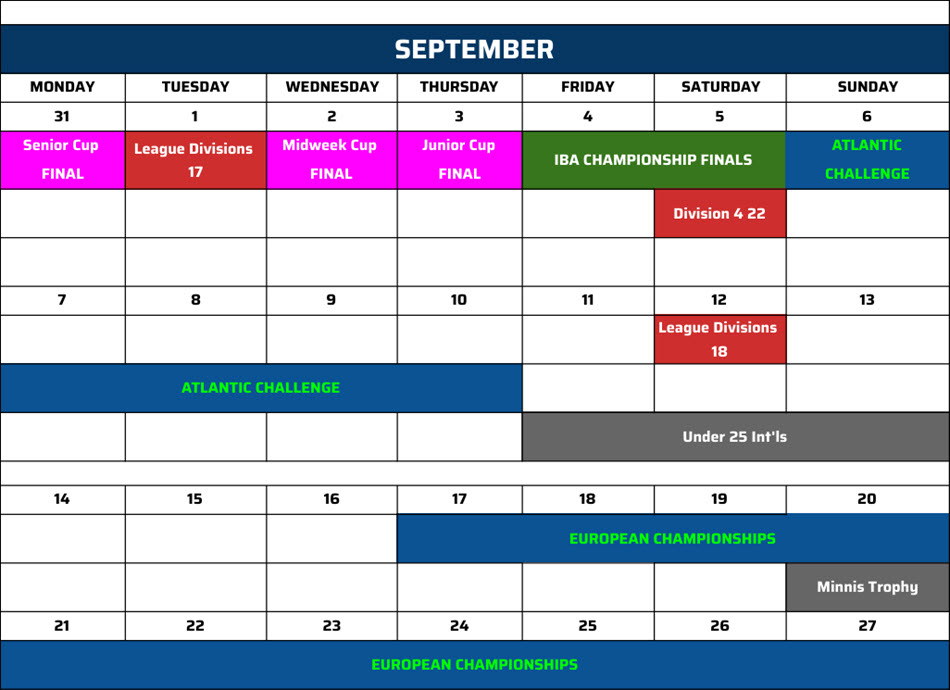 NIPGL Calendar September 2026