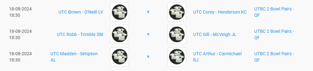 Matches to be played by 18th August 2024