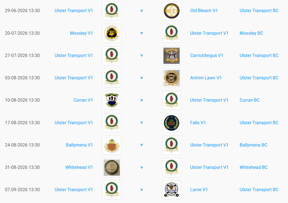 Fixtures 2026 Men Vets 1 Team Part 2