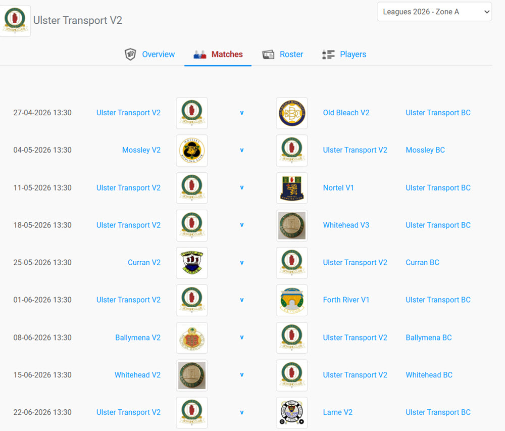 Fixtures 2026 Men Vets 2 Team Part 1