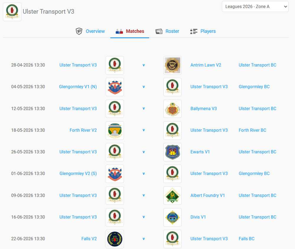 Fixtures 2026 Men Vets 3 Team Part 1